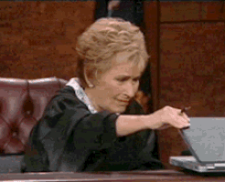 Judge closing laptop