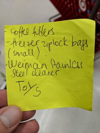 A shopping list that represents a Man in the Middle attack