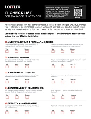 IT Checklist for Managed IT Services. IT Checklist for Managed IT Services.