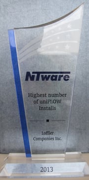 uniFLOW NTware top install award