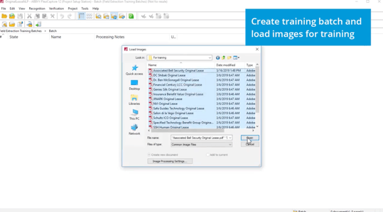 Screenshot of ABBY FlexCapture Software