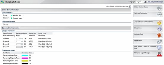 Screenshot of meter reading portal